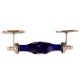 Navy Blue Cut Glass Silver Big Dresser Handle